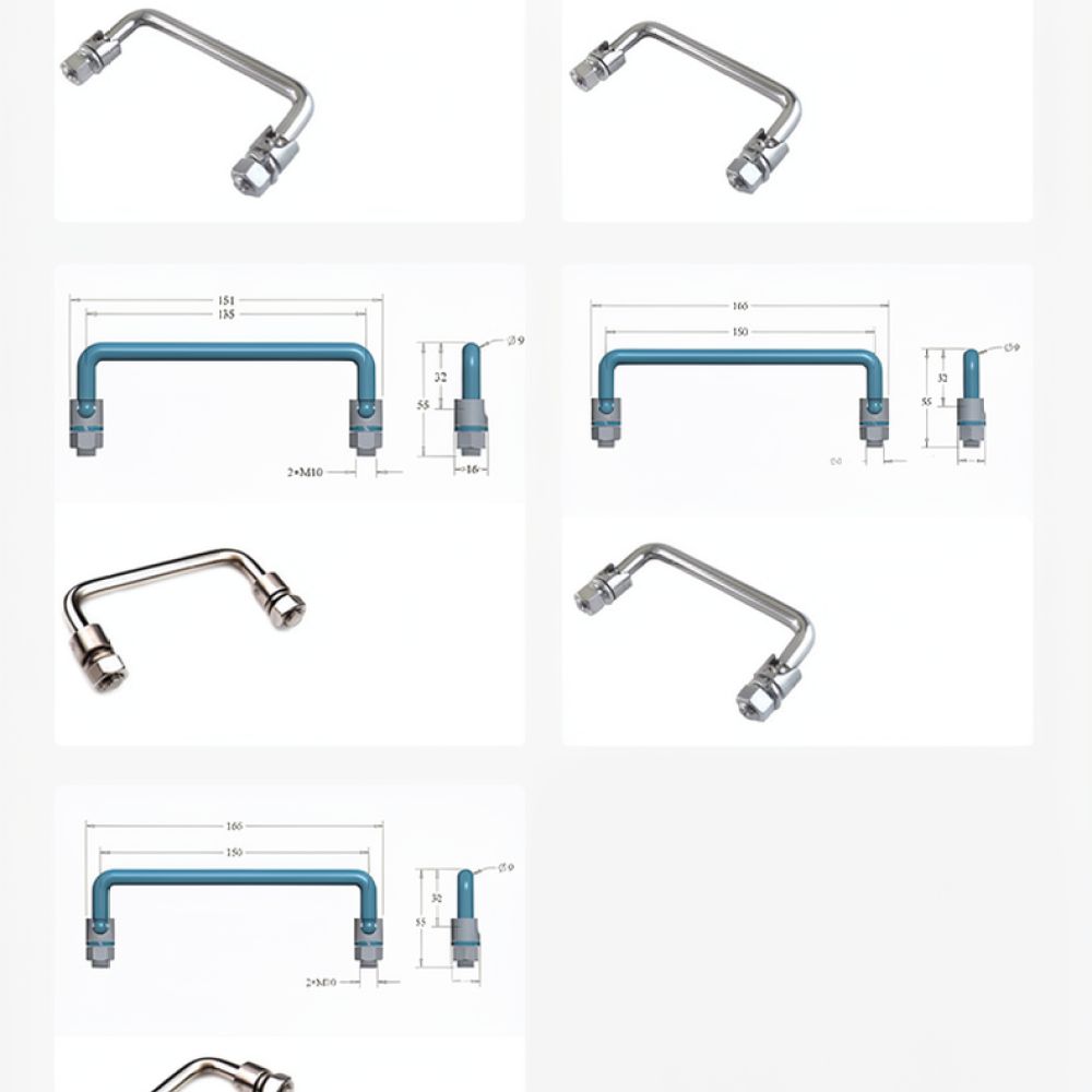 Industrial Tools - 産業用機器キャビネットや工具箱に取り付け可能な、表面に埋め込むタイプの折りたたみ式ハンドル。ステンレス製で耐久性に優れ、引きやすいグリップ。